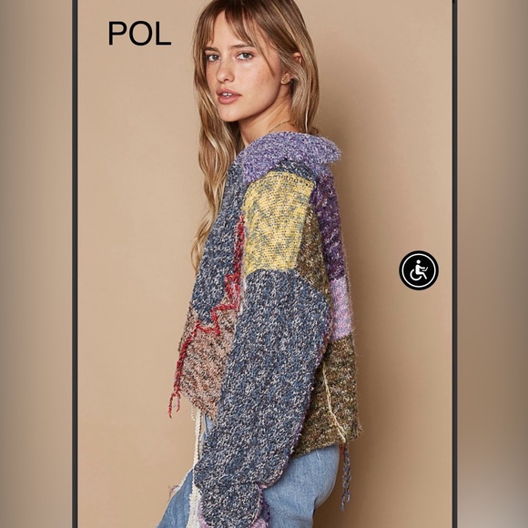 NEW!- BP30ππNEW!POL fantastic zip-front sweater in blue+lavender hues+aβ¦ - Picture 3 of 6